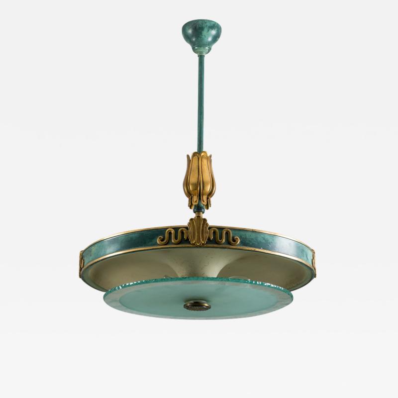 Swedish Grace Pendant in Glass and Patinated Brass