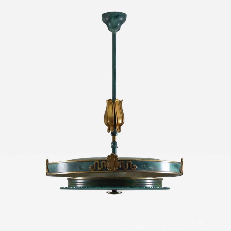 Swedish Grace Pendant in Glass and Patinated Brass