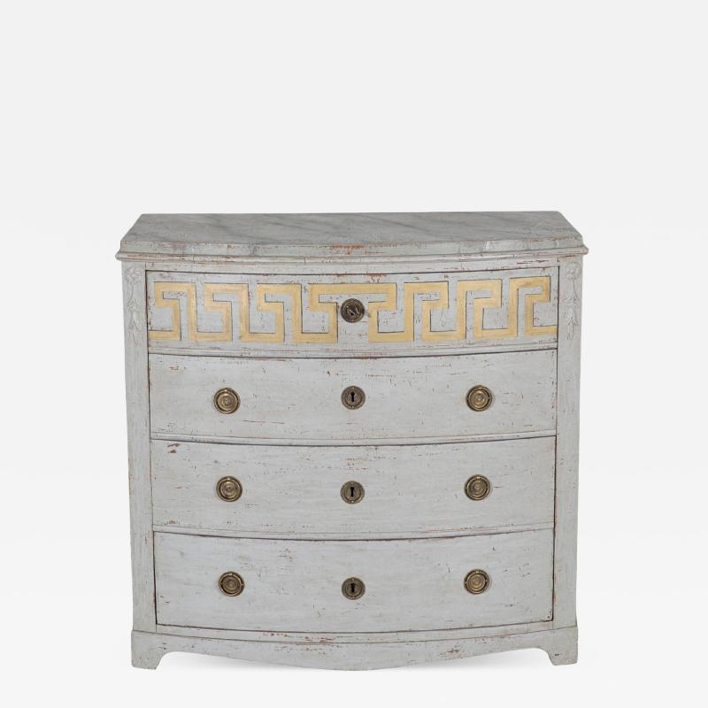 Swedish Gustavian Painted Chest of Drawers with Decorative Livery Circa 1840