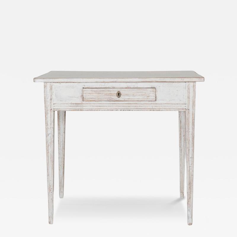 Swedish Gustavian Painted Table with Drawer circa 1850