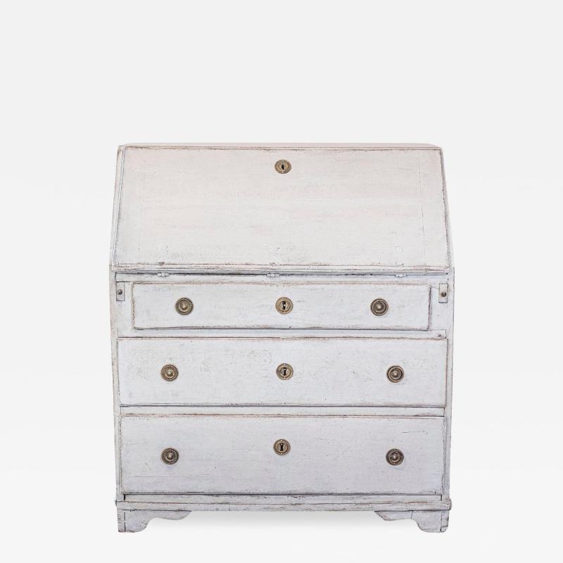 Swedish Gustavian Period 1790s Painted Slant Front Secretary with Three Drawers