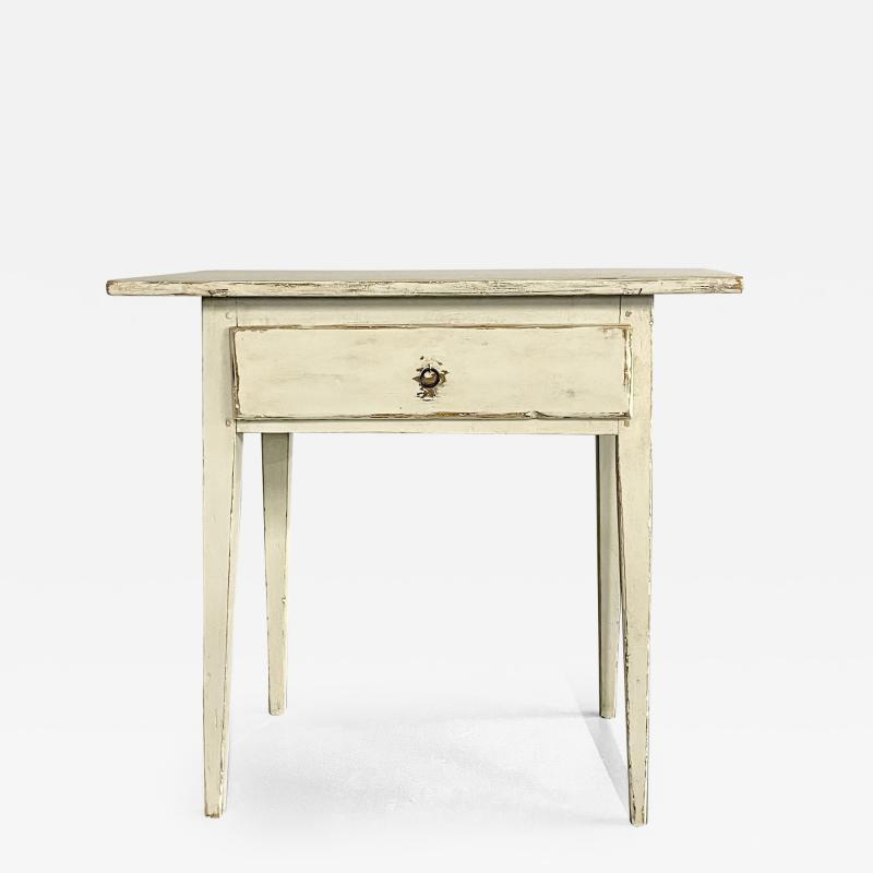 Swedish Gustavian Single Drawer Stand Table or Nightstand Paint Decorated