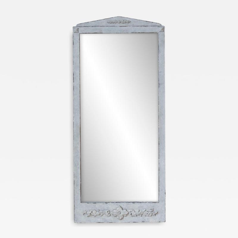 Swedish Gustavian Style Mirror in Light Sand Patina circa 1920