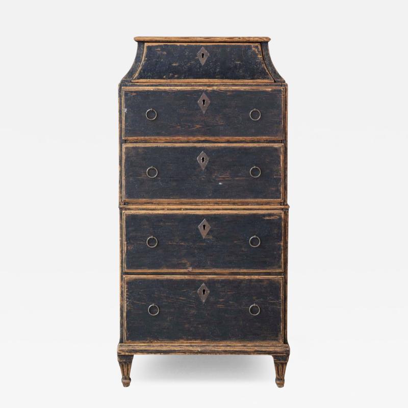 Swedish Late 18th Century Painted Captains Chest