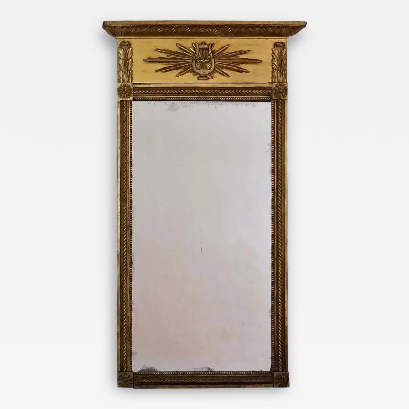 Swedish Late Gustavian Early Empire Giltwood Trumeau Form Mirror