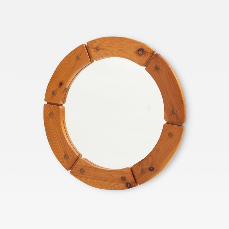 Swedish MCM Solid Pine Wall Mirror by Fr seke AB Nybofabriken