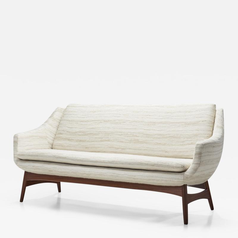 Swedish Mid Century Sofa with Structural Legs Sweden 1960s