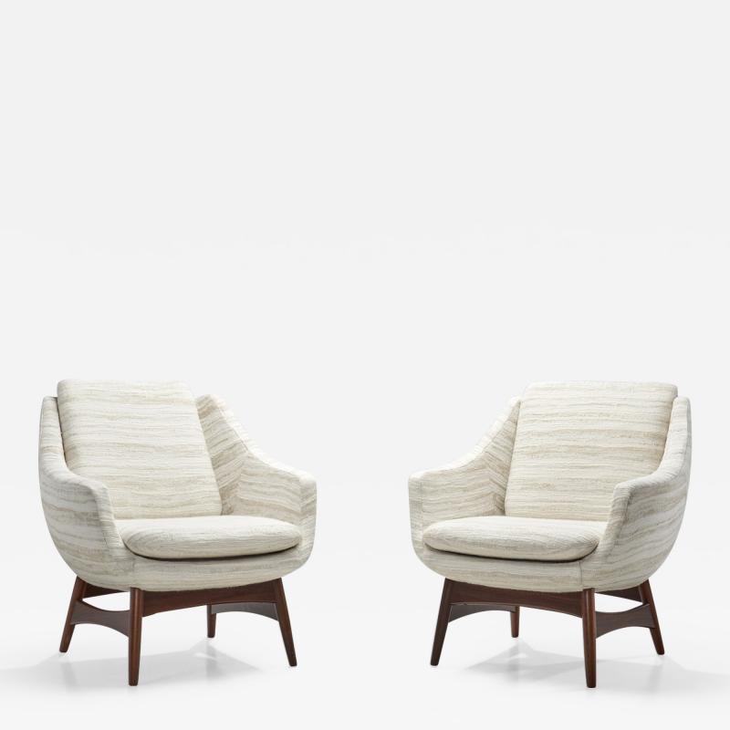 Swedish Modern Armchairs with Structural Legs Sweden 1960s
