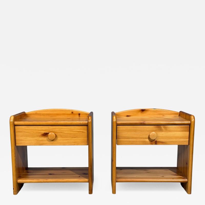 Swedish Modern Bedside Tables Knotty Pine Sweden 1960s