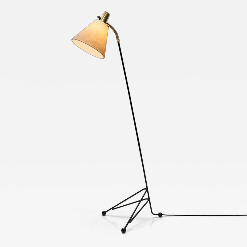 Swedish Modern Brass and Metal Floor Lamp Sweden 1950s