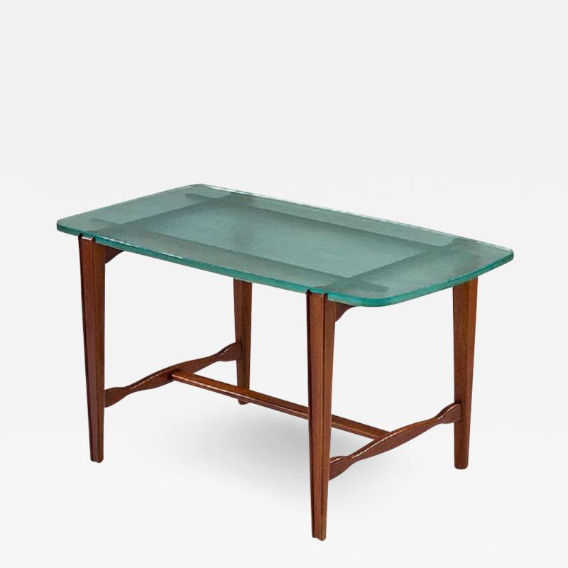 Swedish Modern Coffee Table in Mahogany and Glass 1940s