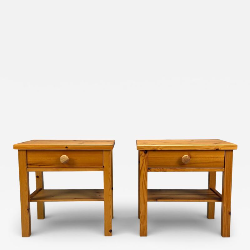 Swedish Modern Nightstands Pine Sweden 1970s
