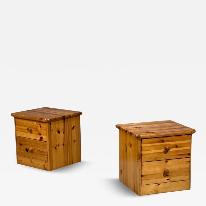 Swedish Modern Nightstands Pine Sweden 1970s