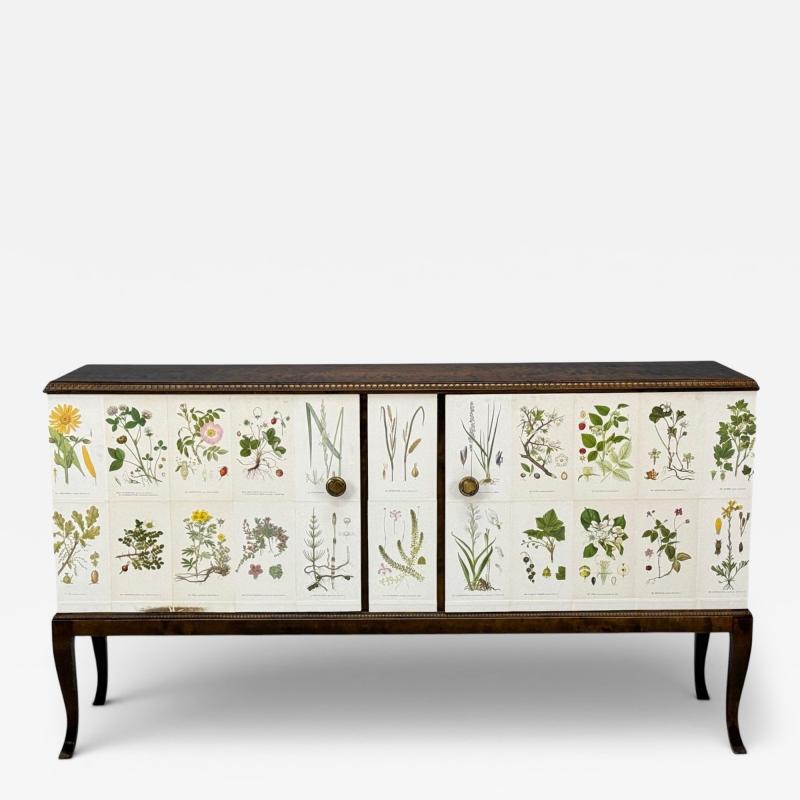 Swedish Modern Nordens Flora Credenza Wallpaper Birch Sweden 1940s
