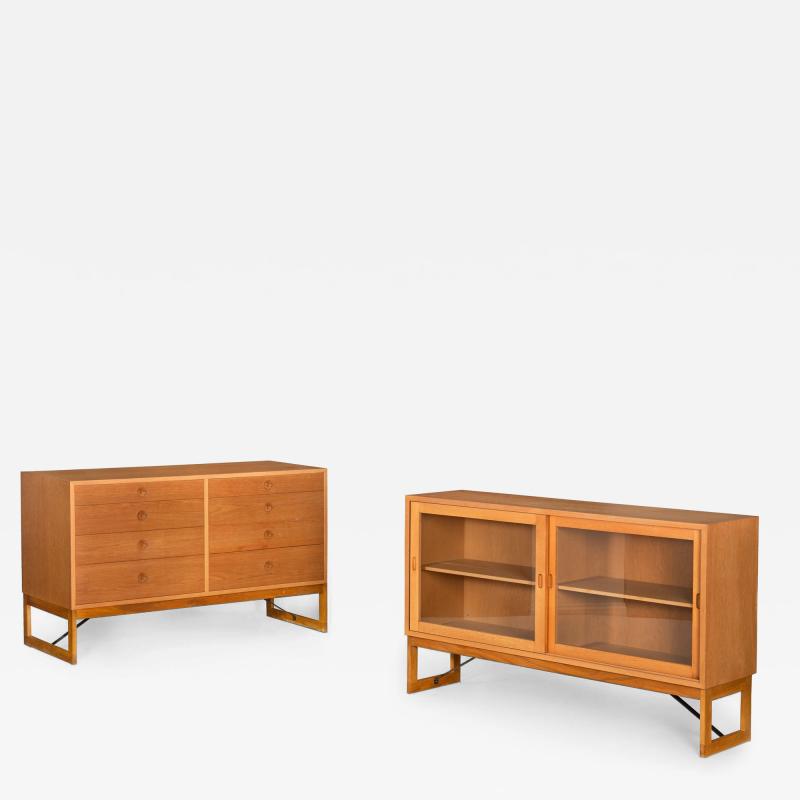 Swedish Modern Oresund Oak Bookcase and Dresser by Borge Mogensen