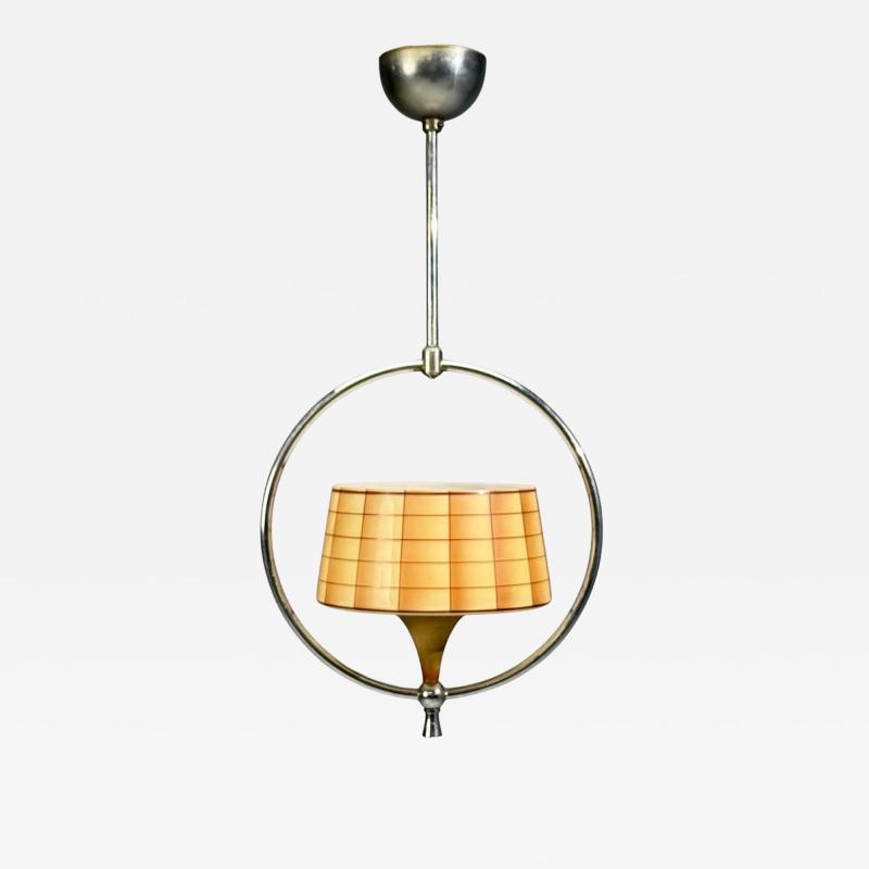 Swedish Modern Pendant Light Glass Metal Sweden 1930s
