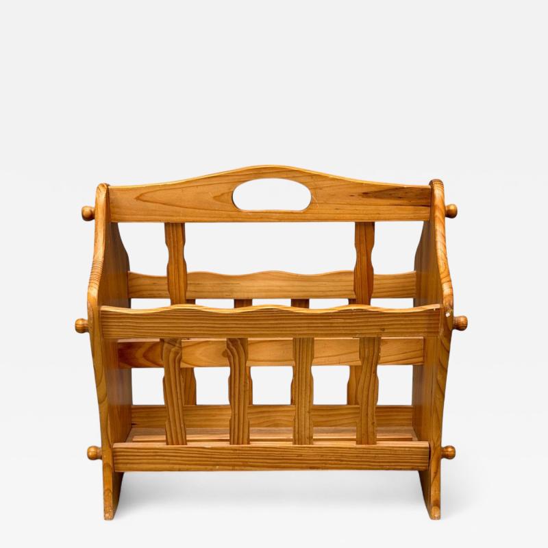 Swedish Modern Pine Magazine Rack Sweden 1960s