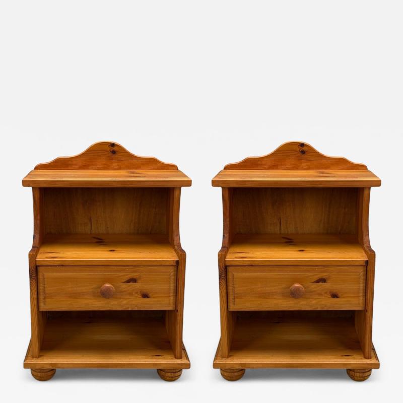 Swedish Modern Pine Nightstands Sweden 1960s