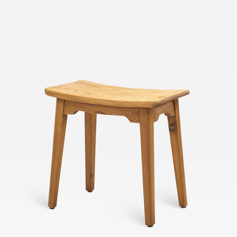 Swedish Modern Pine Stool Sweden 1940s