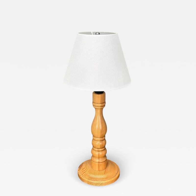 Swedish Modern Pine Table Lamp Sweden 1960s