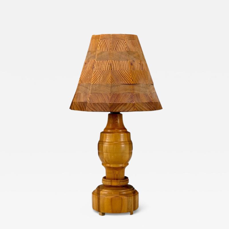 Swedish Modern Pine Table Lamp Sweden 1960s