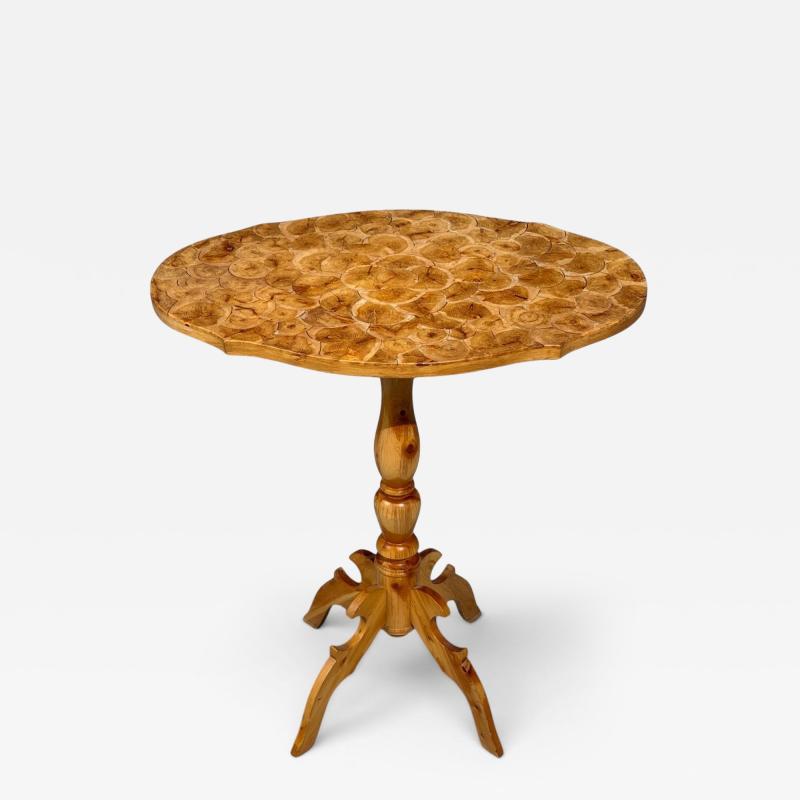 Swedish Modern Side Table Pine Sliced Log Sweden 1960s
