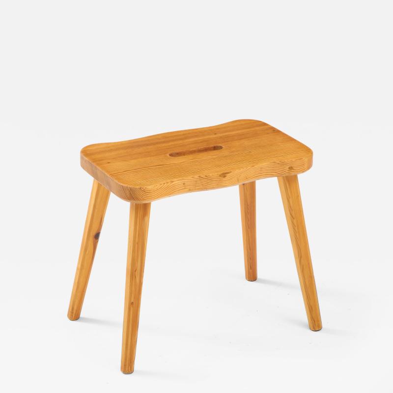 Swedish Modernist Pine Stool Circa 1950s