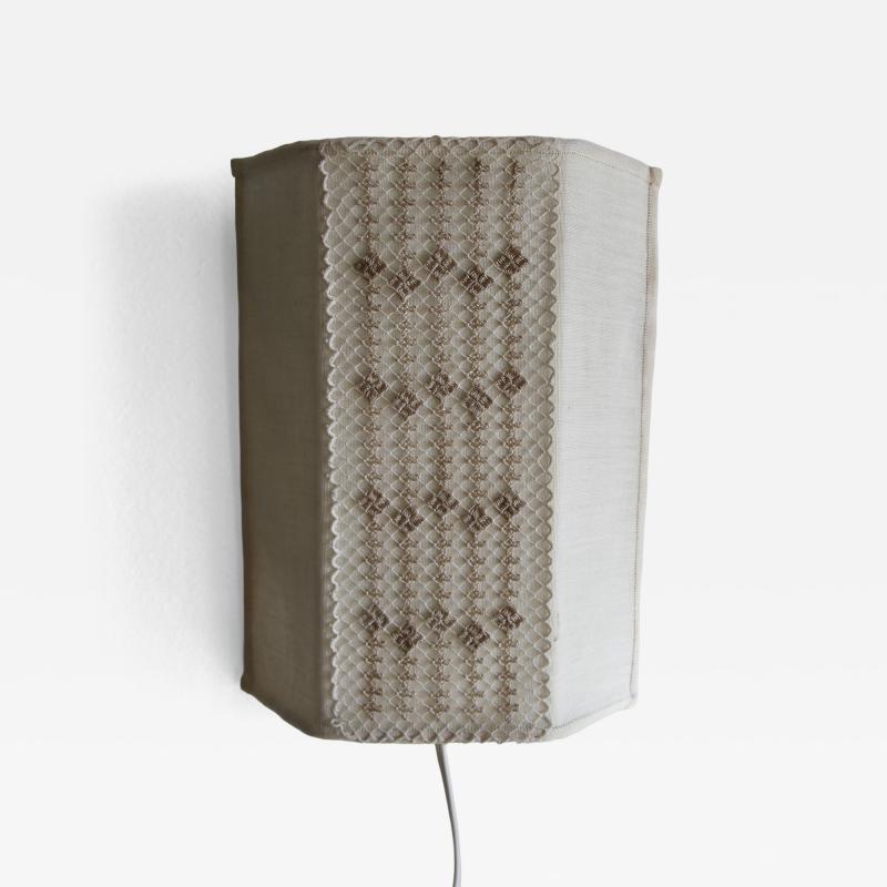 Swedish N vers m Embroidered Wall Sconce 1960s 70s