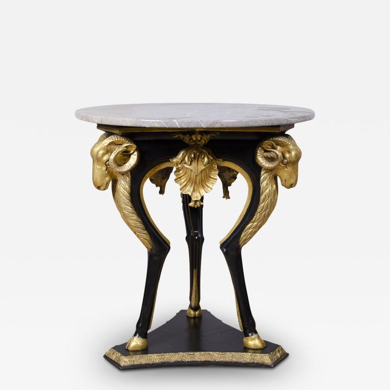 Swedish Neoclassical Ebonized and Giltwood Center Table