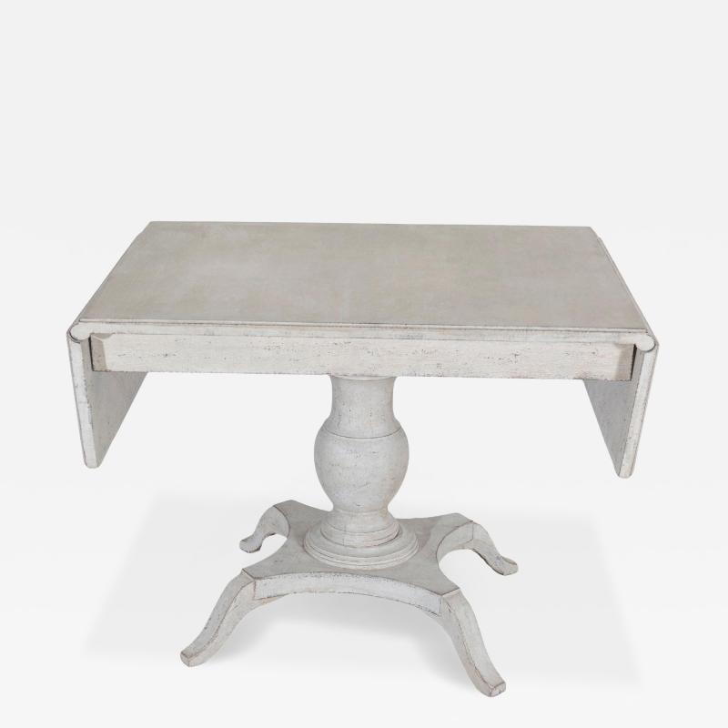 Swedish Painted Pedestal Drop Leaf Table circa 1880