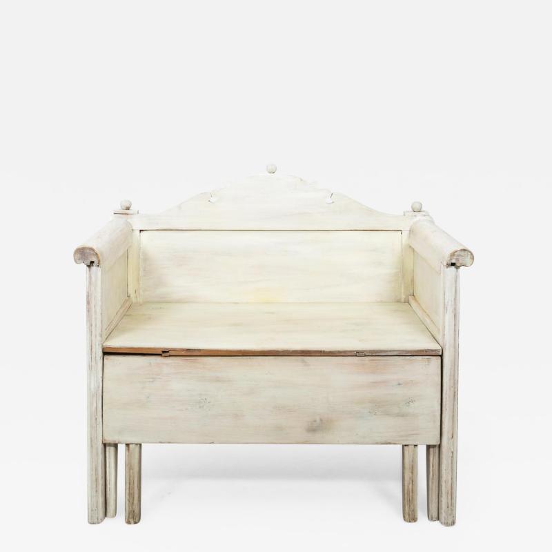 Swedish Painted Storage Bench Ca 1900