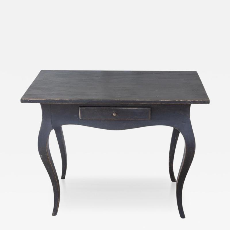 Swedish Rococo Black Painted Side Table Mid 18th Century