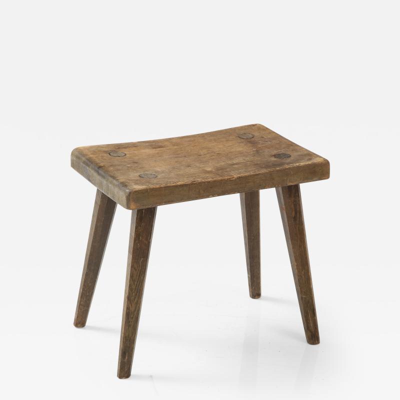 Swedish Solid Pine Stool Ca 1940s