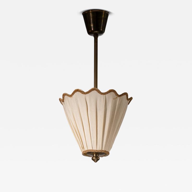 Swedish brass and fabric pendant