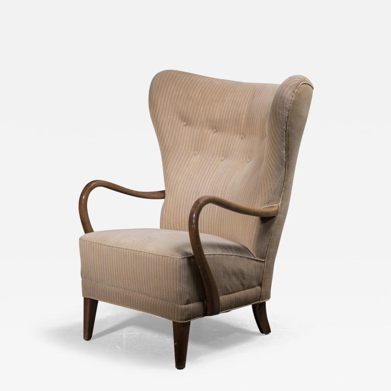 Swedish wingback lounge chair 1940s