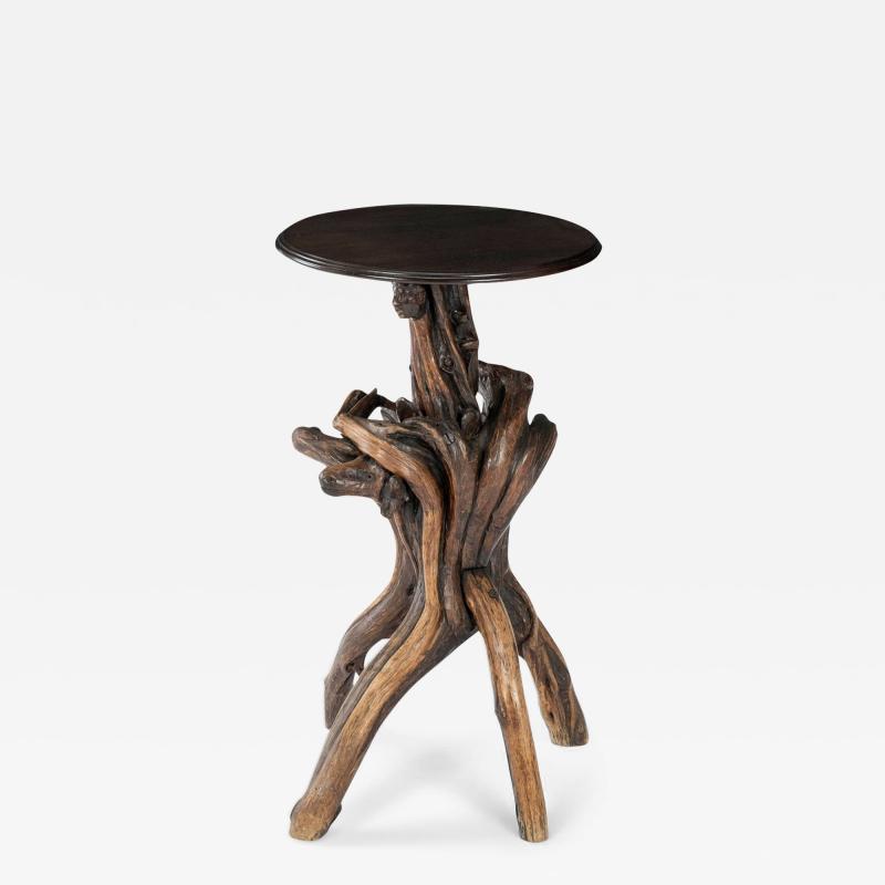 Swiss Naturalistic Root Wood Base Side Table