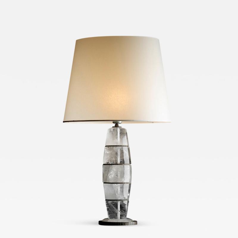 Sylvain Subervie Table lamps in Rock Crystal Column 