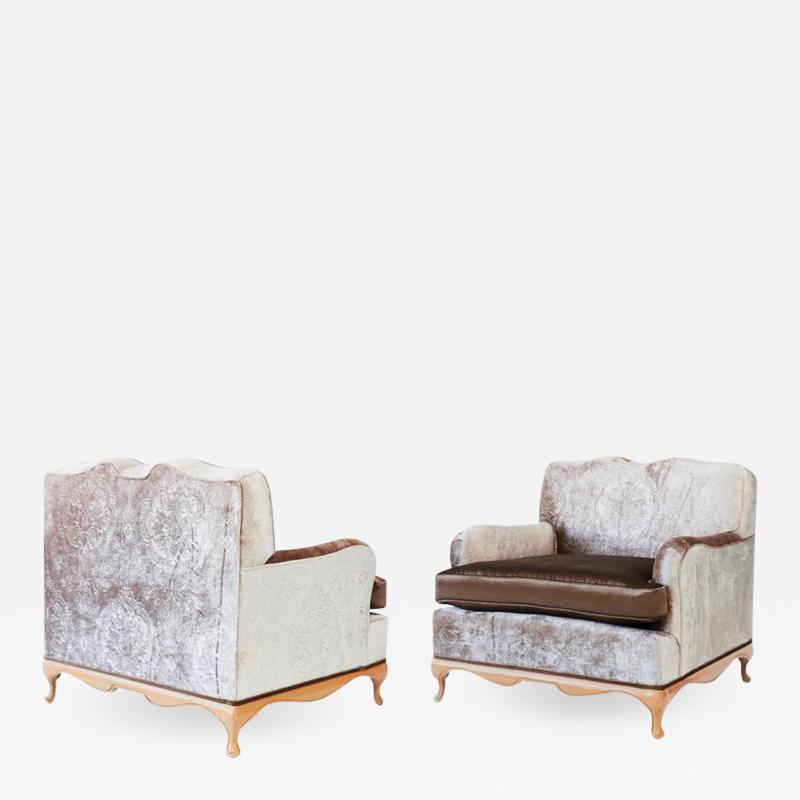 Syrie Maugham Pair of Syrie Maugham Style Club Chairs circa 1940