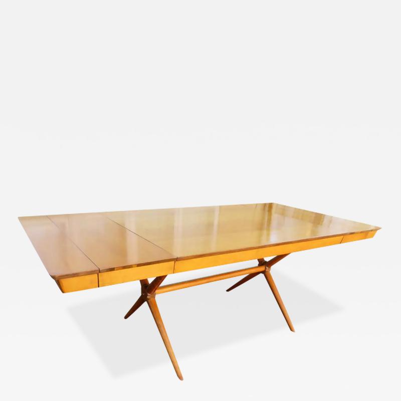 T H Robsjohn Gibbings Lovely T H RobsJohn Gibbing style Maple X Base Dining Table Mid Century Modern
