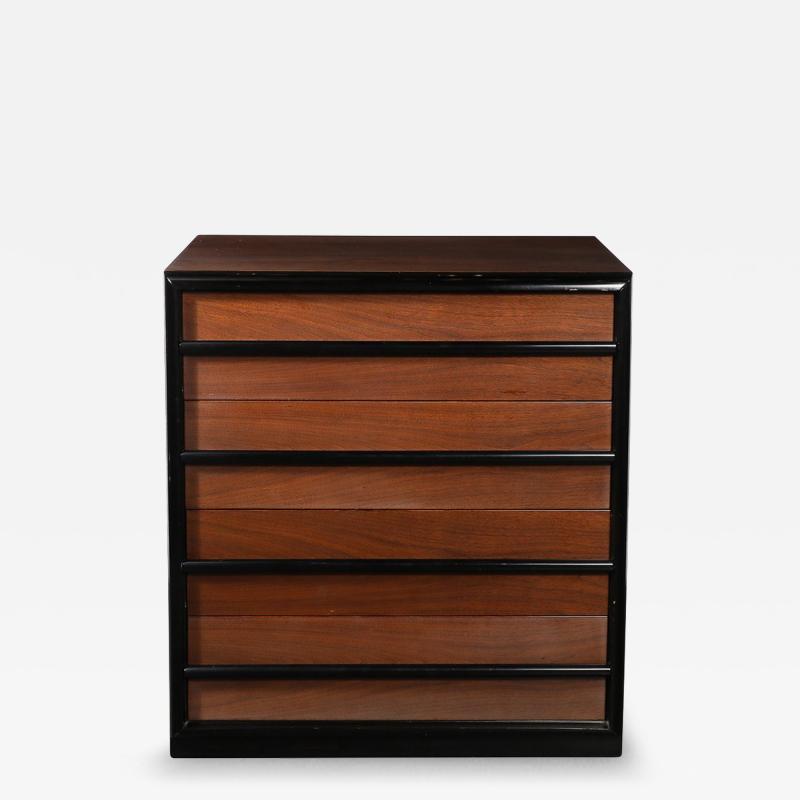 T H Robsjohn Gibbings Mid Century Walnut Lacquered Chest by Robsjohn Gibbings for Widdicomb Company