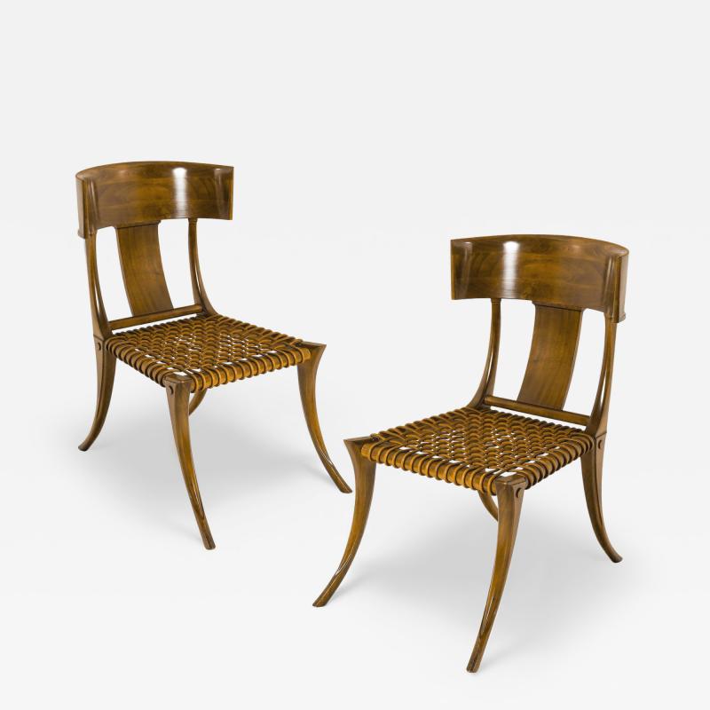 T H Robsjohn Gibbings Pair of Klismos Chairs