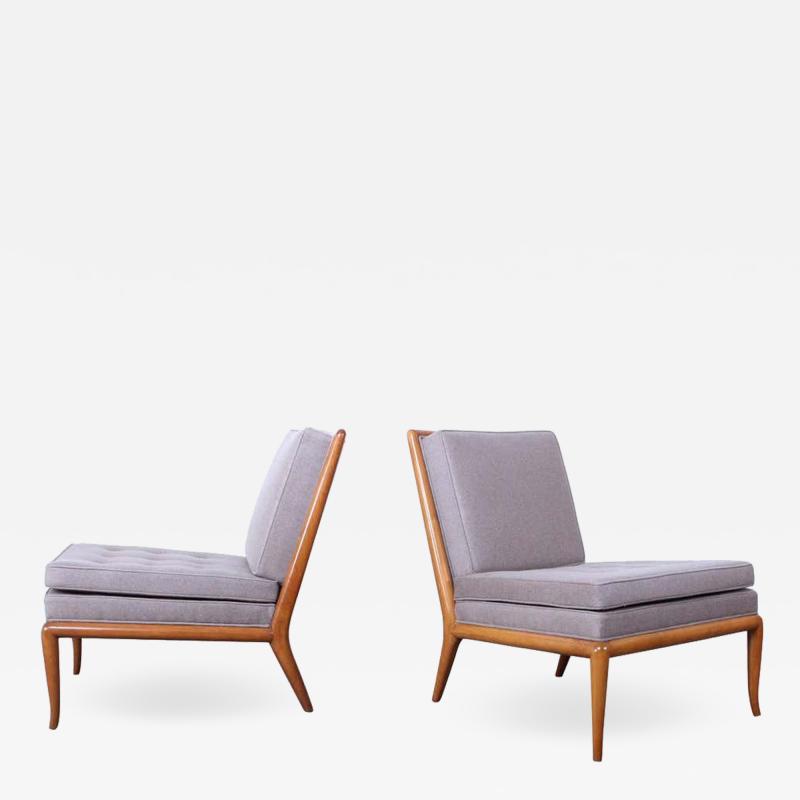 T H Robsjohn Gibbings Pair of Slipper Chairs by T H Robsjohn Gibbings