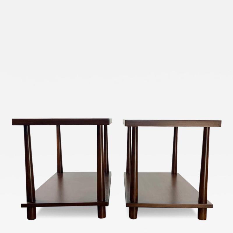 T H Robsjohn Gibbings Pair of T H Robsjohn Gibbings for Widdicomb Reverse Tapered Legs End Tables