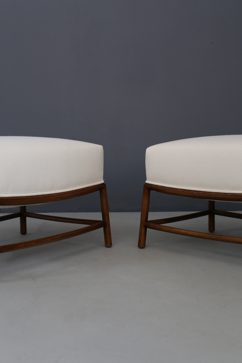 T.H. Robsjohn-Gibbings - Rare Pair of stools restored T.H. Robsjohn ...