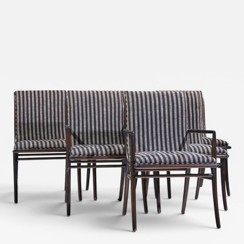 T H Robsjohn Gibbings Robsjohn Gibbings for Widdicomb Ebonized Walnut Dining Chairs Set of 6