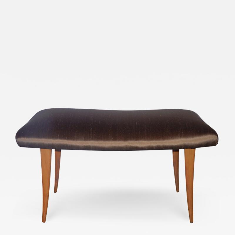 T H Robsjohn Gibbings Sabre Leg Bench in Bronze Silk