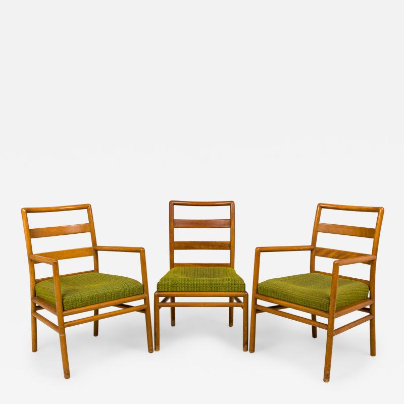 T H Robsjohn Gibbings Set of 3 T H Robsjohn Gibbings for Widdicomb Green Seat Dining Chairs