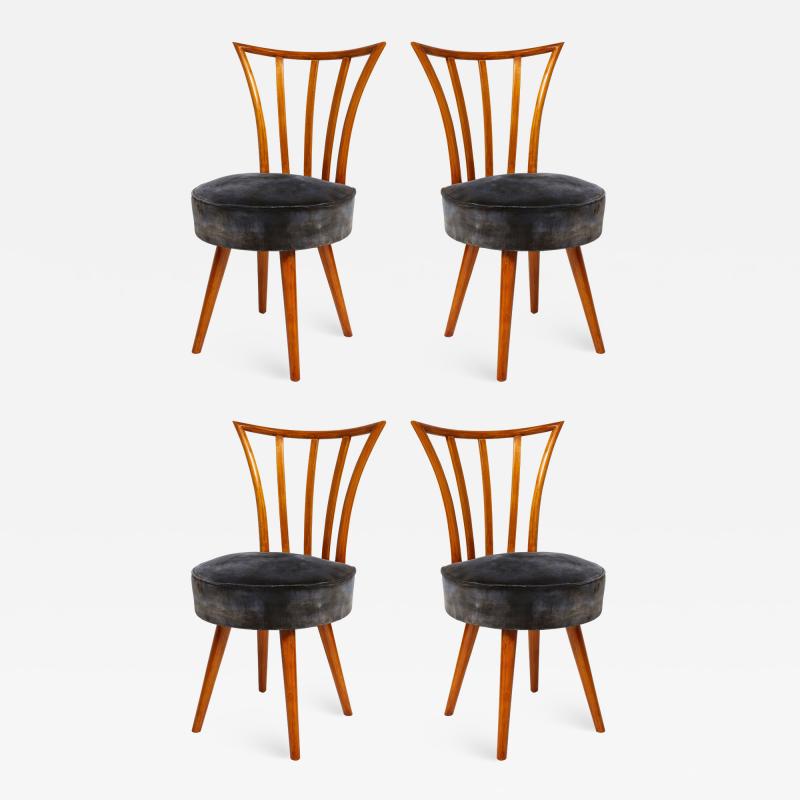 T H Robsjohn Gibbings Set of Four Mid Century Modern Chairs in the Manner of Robsjohn Gibbings