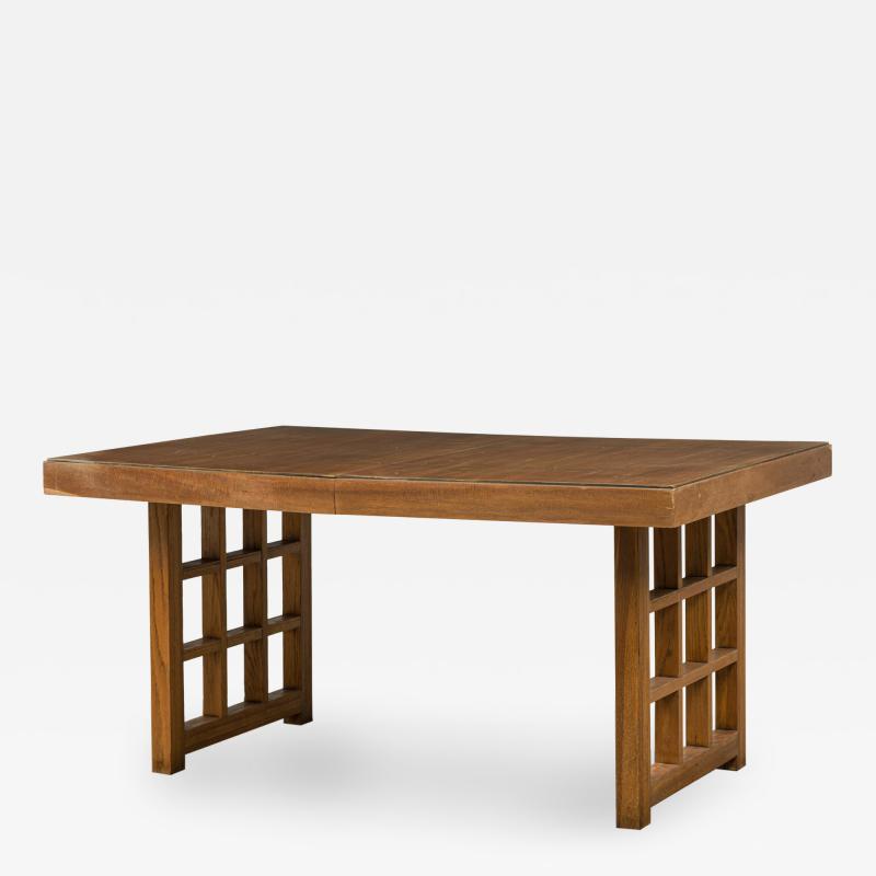 T H Robsjohn Gibbings T H Robsjohn Gibbings English Rectangular Lattice Leg Extension Dining Table