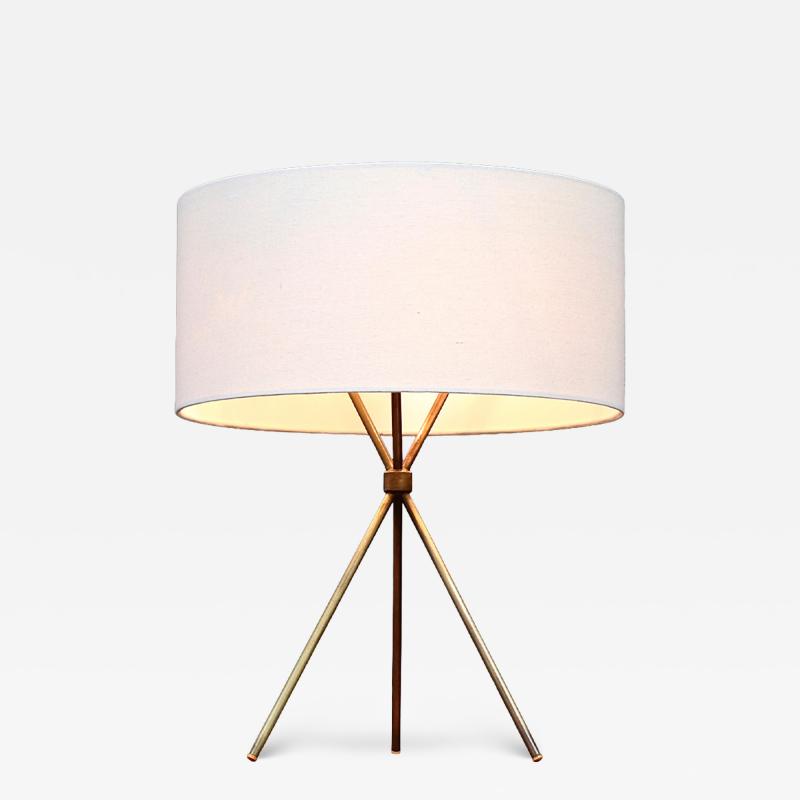 T H Robsjohn Gibbings T H Robsjohn Gibbings Model 170 Brass Tripod Table Lamp for Hansen